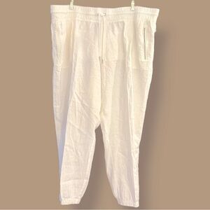 Athleta Cabo Linen Jogger White 26 NWT